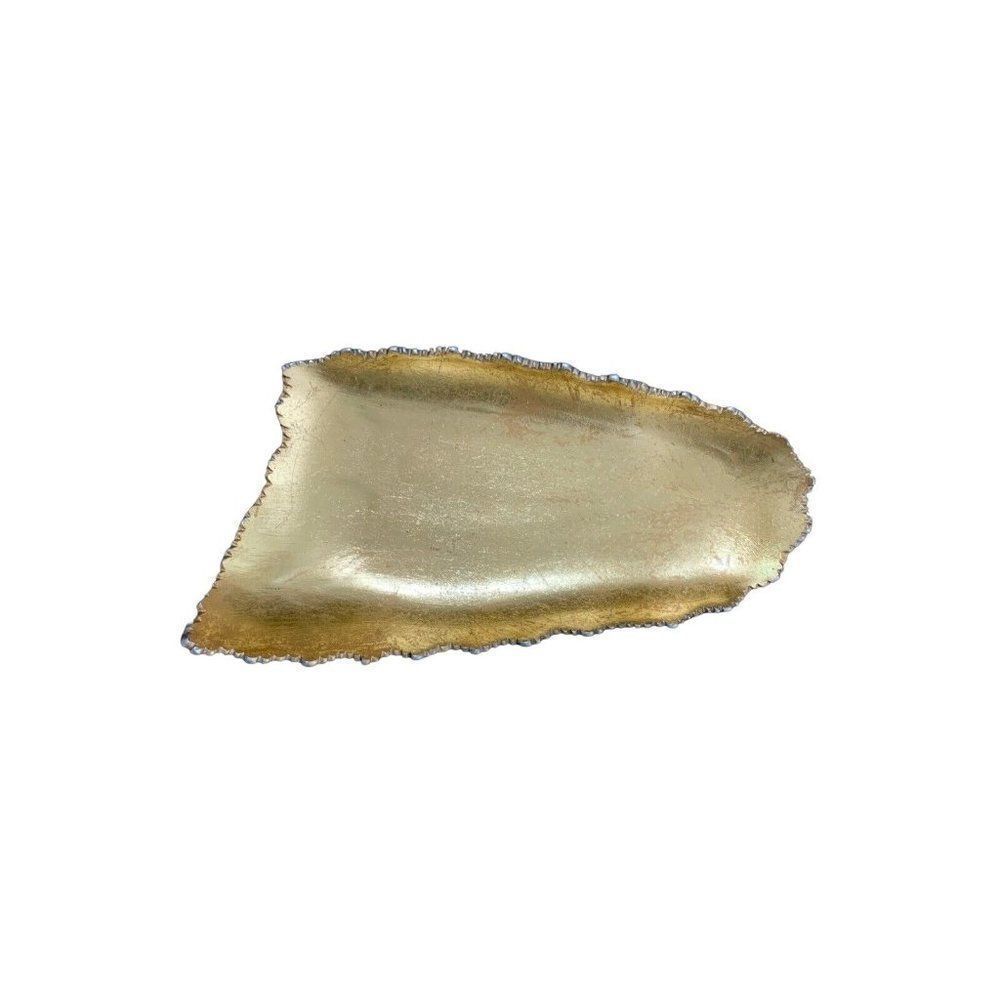 gold silver metal abstract contemporary decorative plate